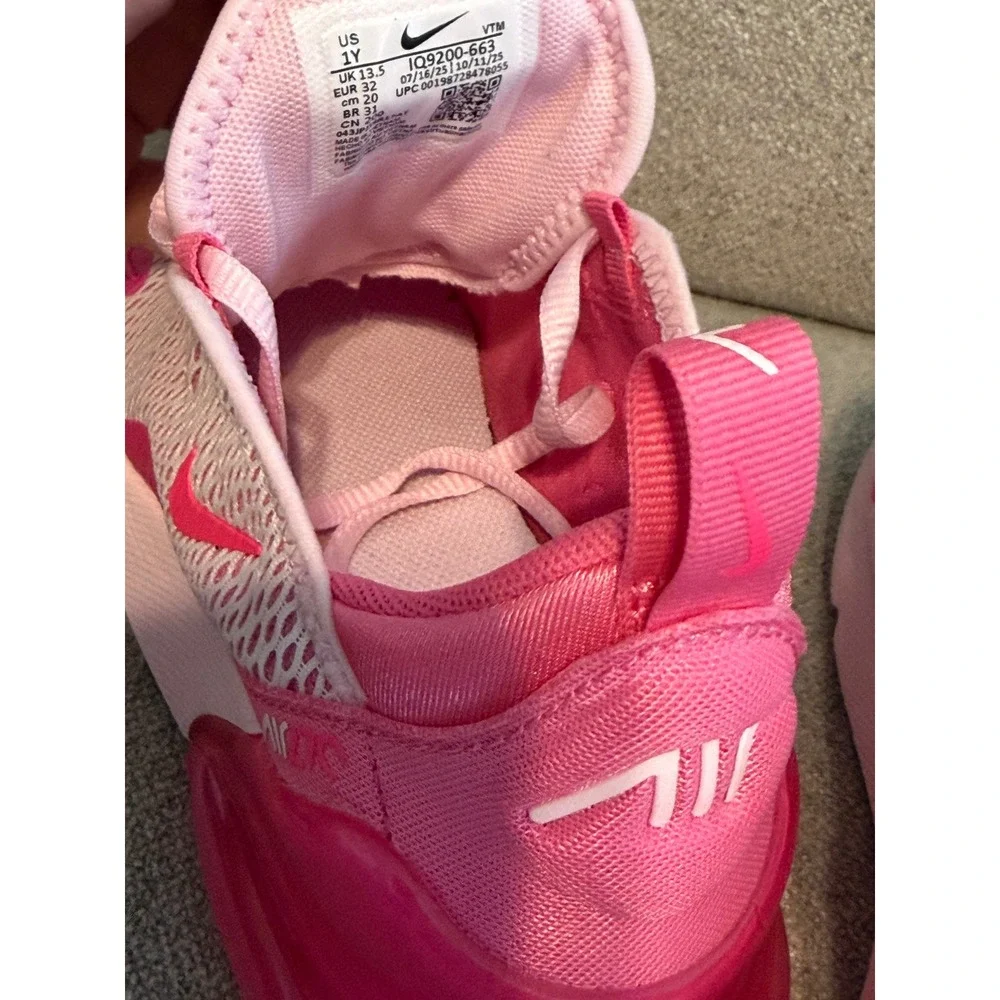 Nike Air Max 270 Kids Pink Foam Hyper Pink Sneakers IQ9200-663 Size 1Y